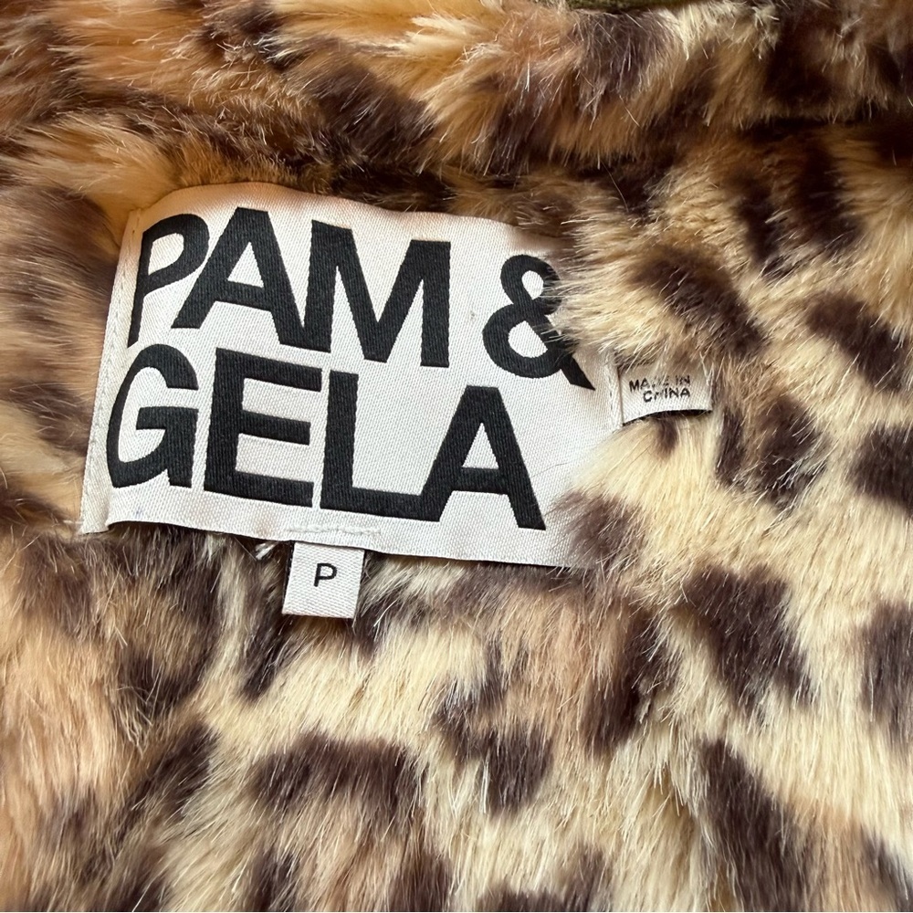 Pam & Gela Slouchy Army Jacket With Removable Faux Fur Lining Size Small - Picture 8 of 9